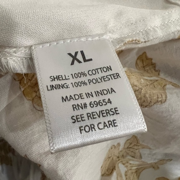 White & Gold Floral Print Peplum Top - Picture 7 of 8